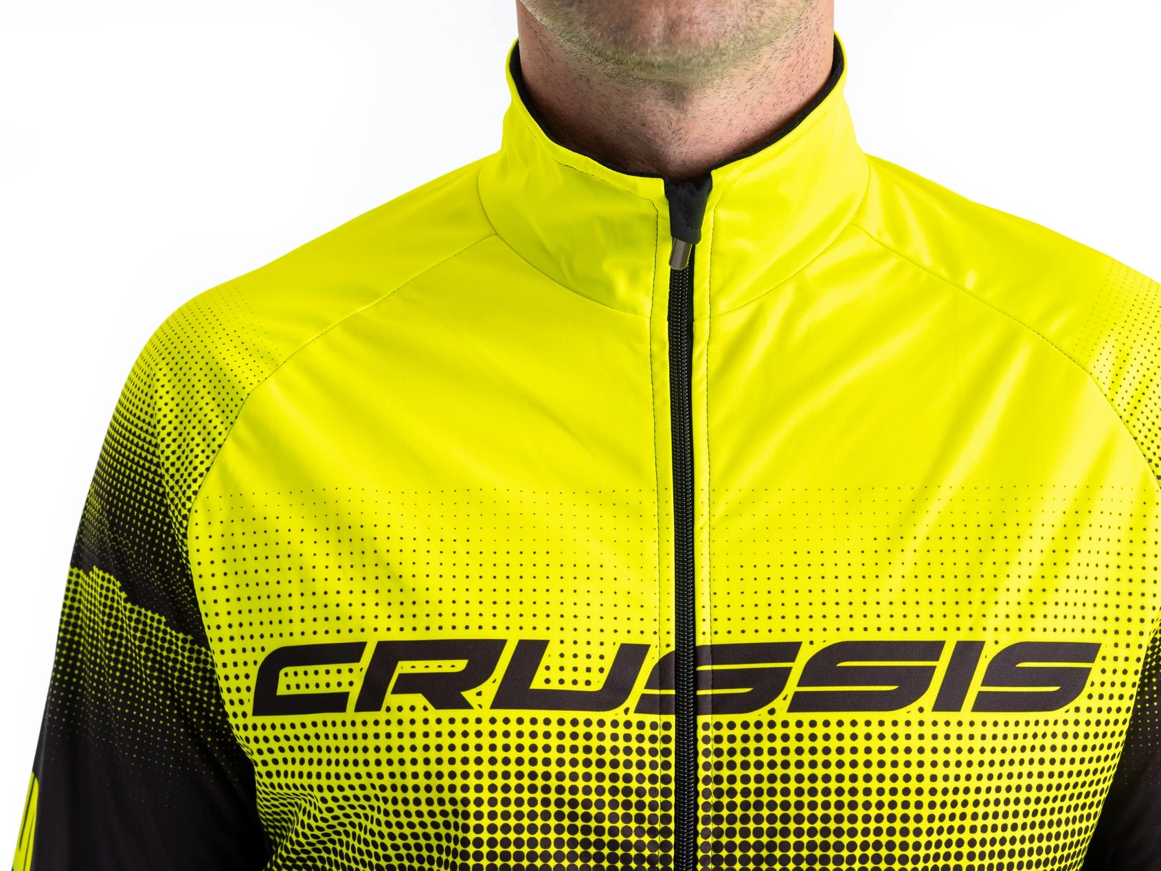 Crussis Cyklistická bunda No-Wind pánská černá/žlutá XL - Obrázek 3