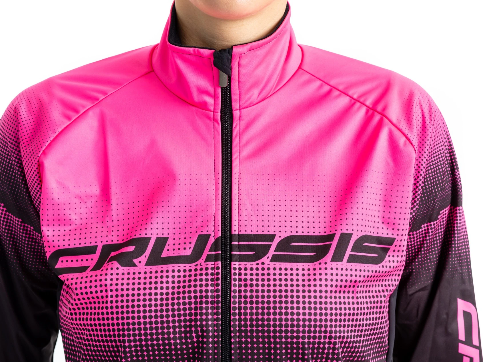 Crussis Cyklistická bunda No-Wind dámská černá/růžová XS - Obrázek 4
