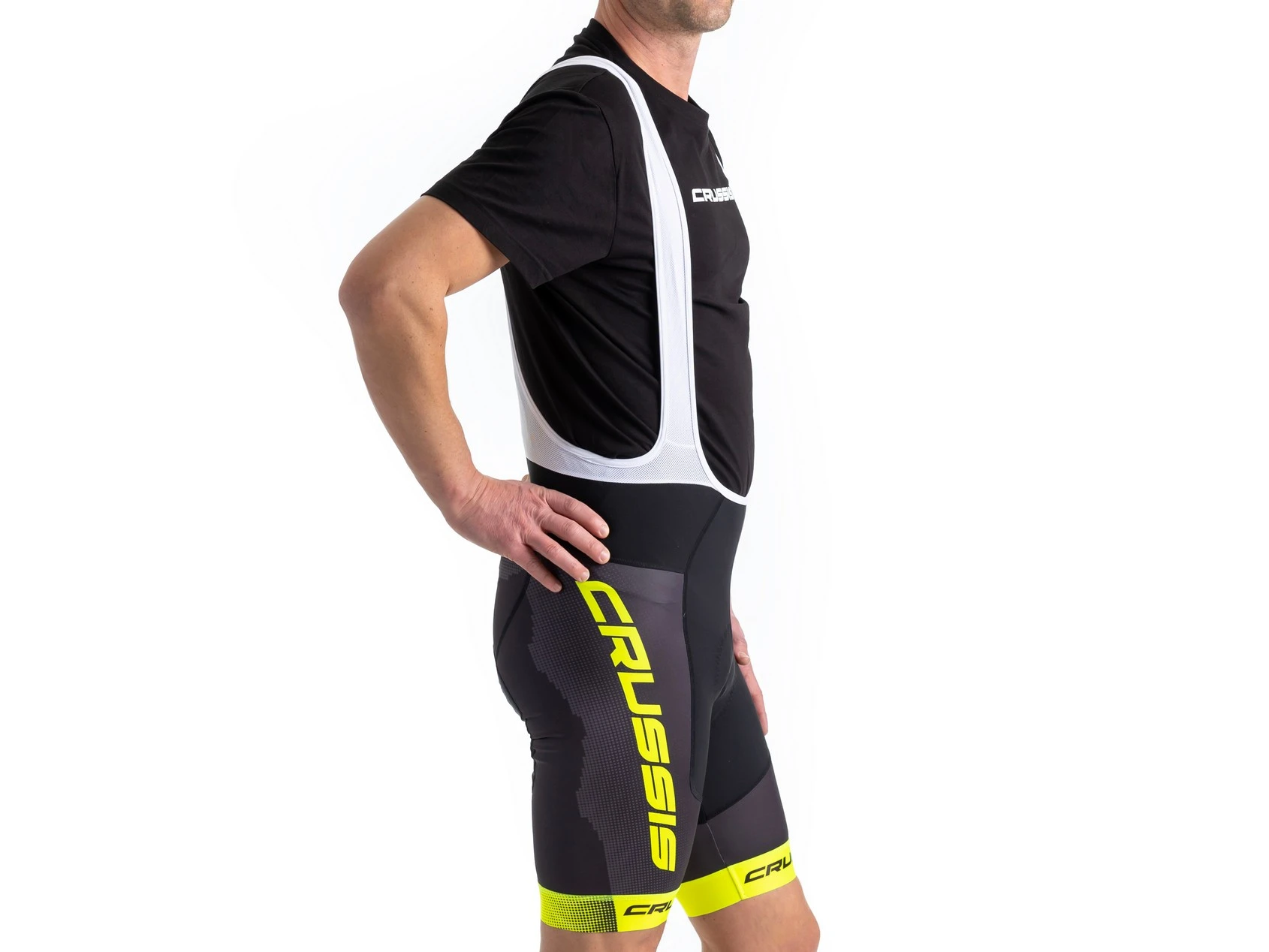 Crussis Cyklistické kraťasy se šlemi pánské černá/žlutá M