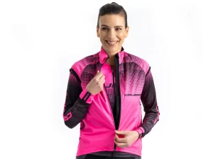 Crussis cyklistická vesta dámská růžová/černá XS