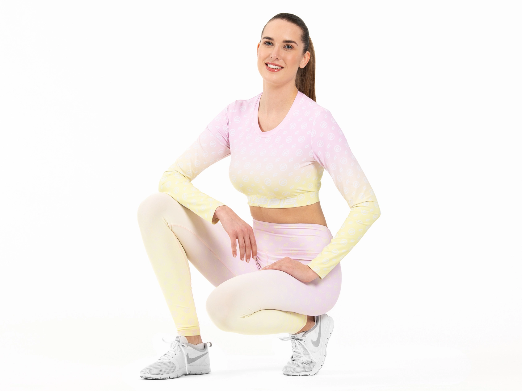 Crussis Crop Top dámský dlouhý rukáv FIT OMBRE L - Obrázek 5