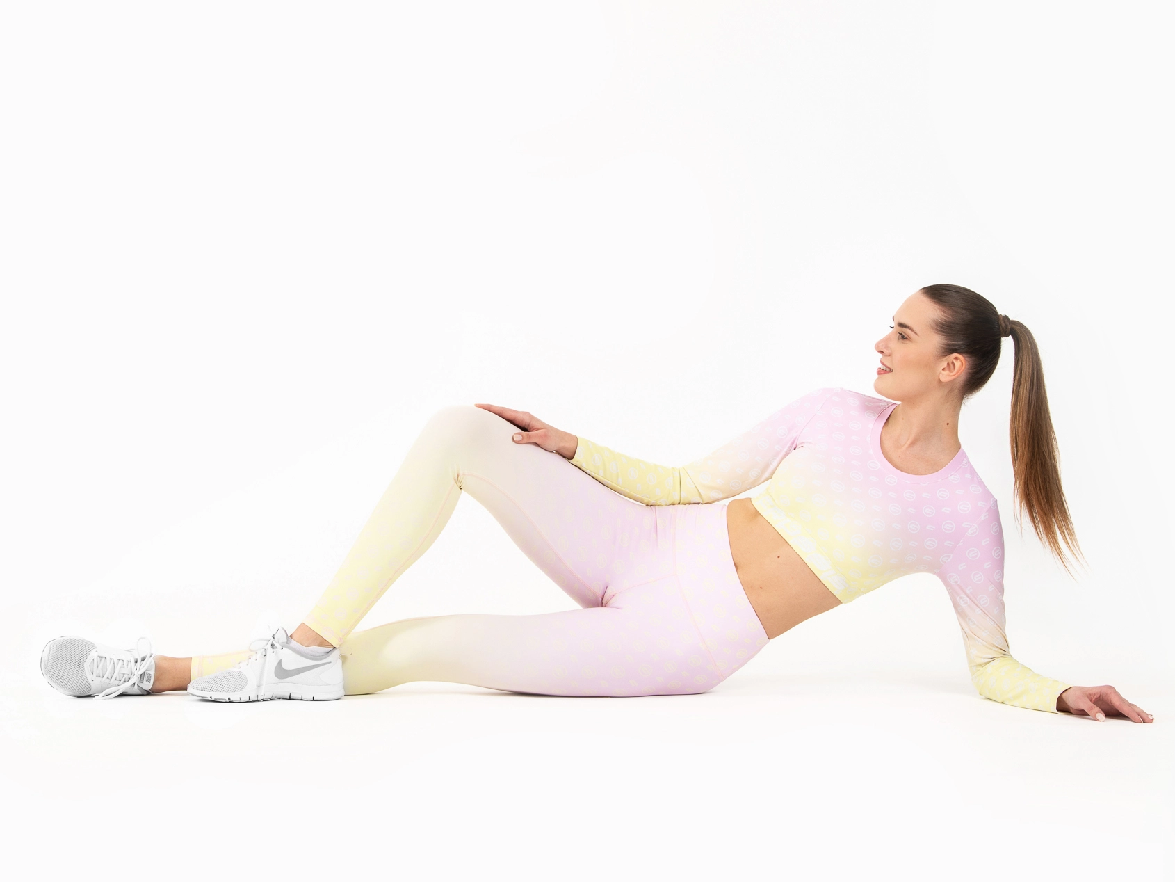 Crussis Crop Top dámský dlouhý rukáv FIT OMBRE L - Obrázek 4