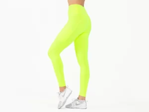 Crussis Legíny s vysokým pasem dámské NEON YELLOW L