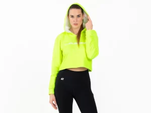 Crussis Crop mikina dámská krátká NEON YELLOW L