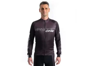 Crussis Cyklistický dres – ONE pánský dlouhý rukáv černá/bílá XXL