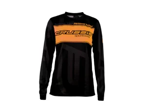Crussis Triko pánské dlouhý rukáv černá/oranžová fluo S