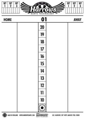 Harrows Výsledková listina Harrows Dry Wipe Score Board - Scoreboard výsledková listina