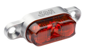 SON Rear Light rack mount - stříbrná / červená - 50mm spacing