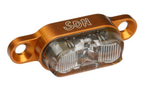 SON Rear Light rack mount - oranžová / čirá - 50mm spacing