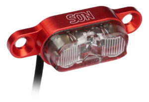 SON Rear Light DC for rack mount - červená / čirá - 50mm spacing