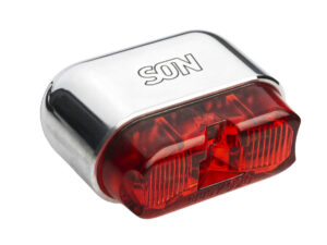 SON Rear Light for mudguard mount - narrow - stříbrná