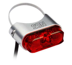 SON Rear Light DC seatpost mount - stříbrná/červená