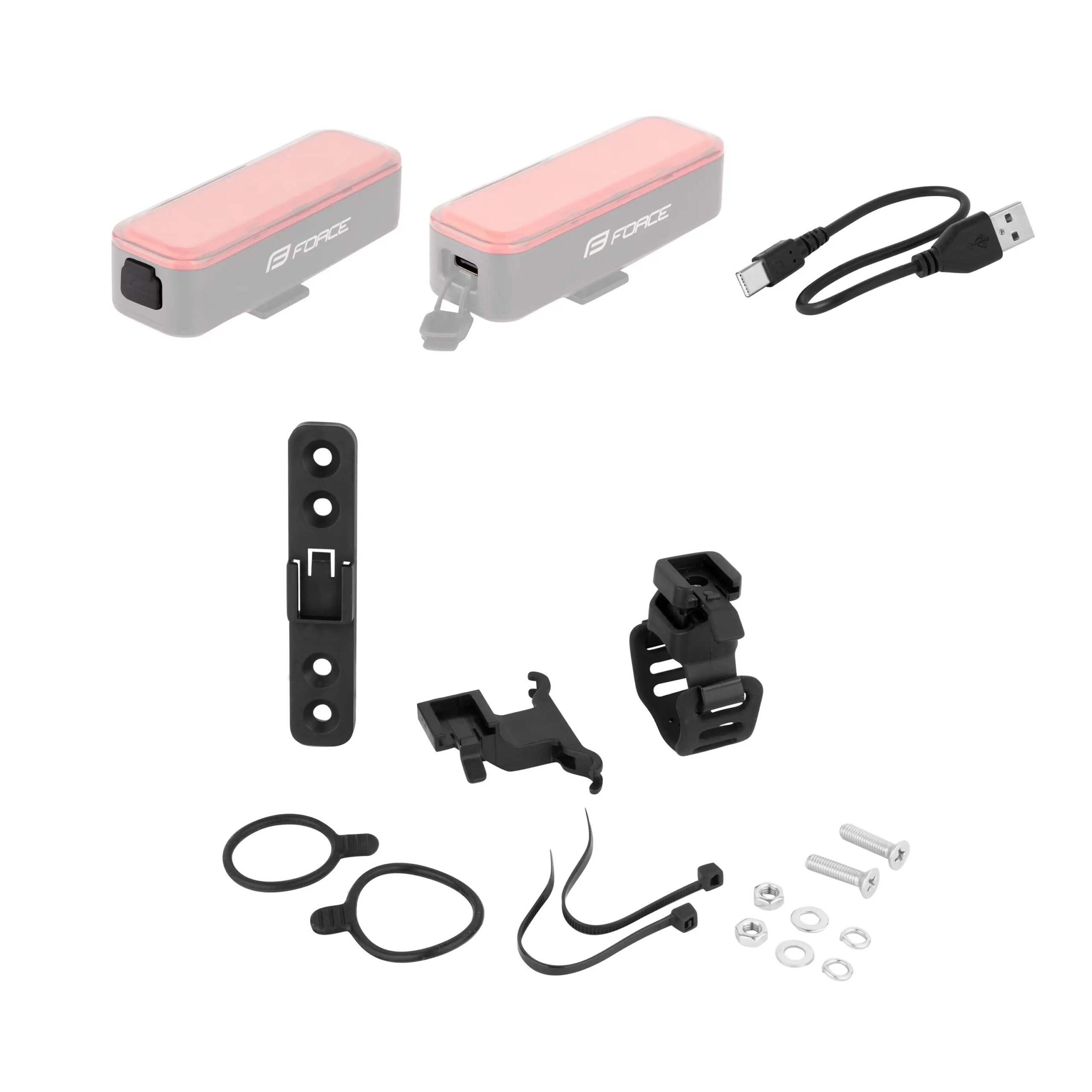 blikačka zadní FORCE ALARM 300LM,36x LED, USB - Obrázek 2