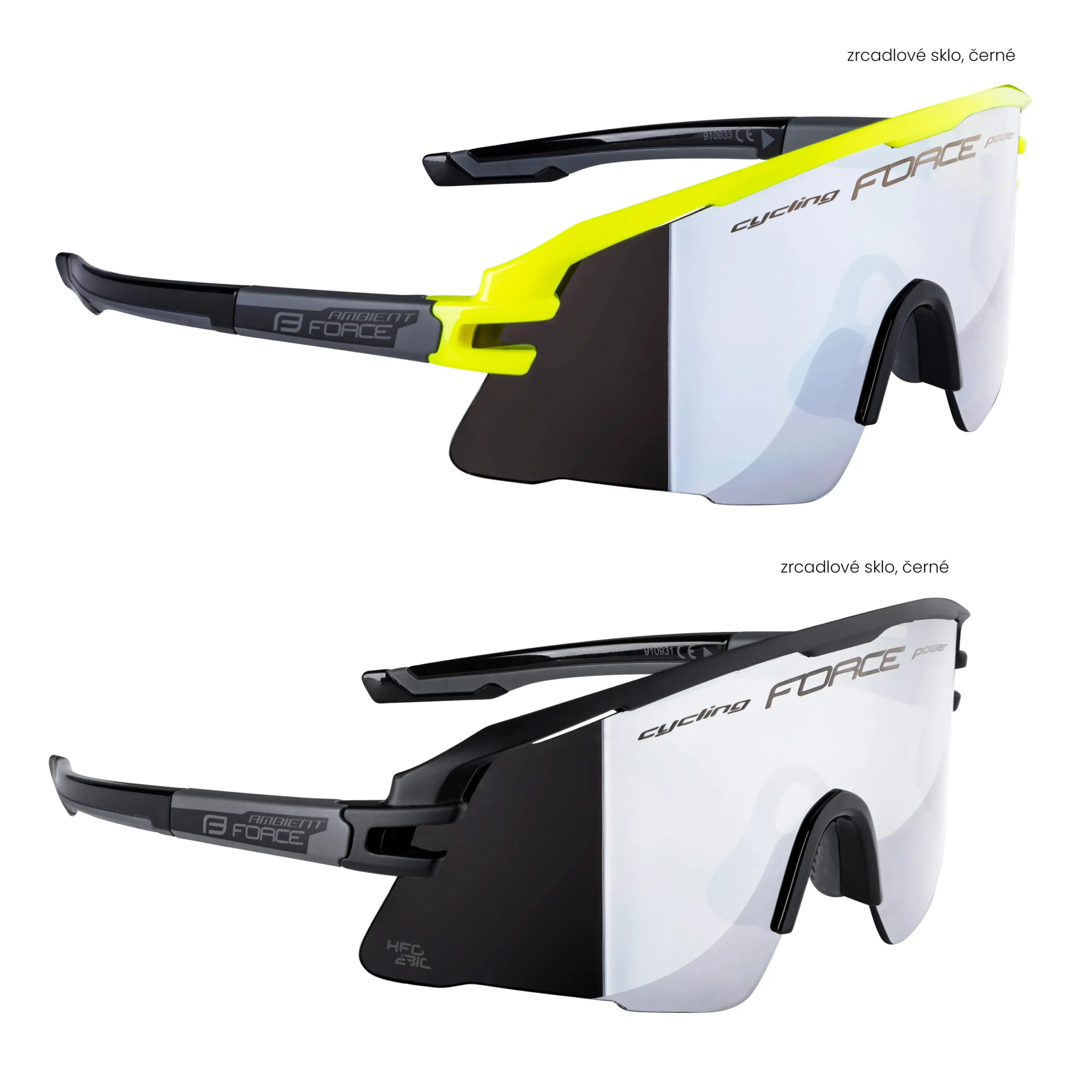 brýle F AMBIENT 1x černé+1x fluo, černé sklo SADA - Obrázek 2