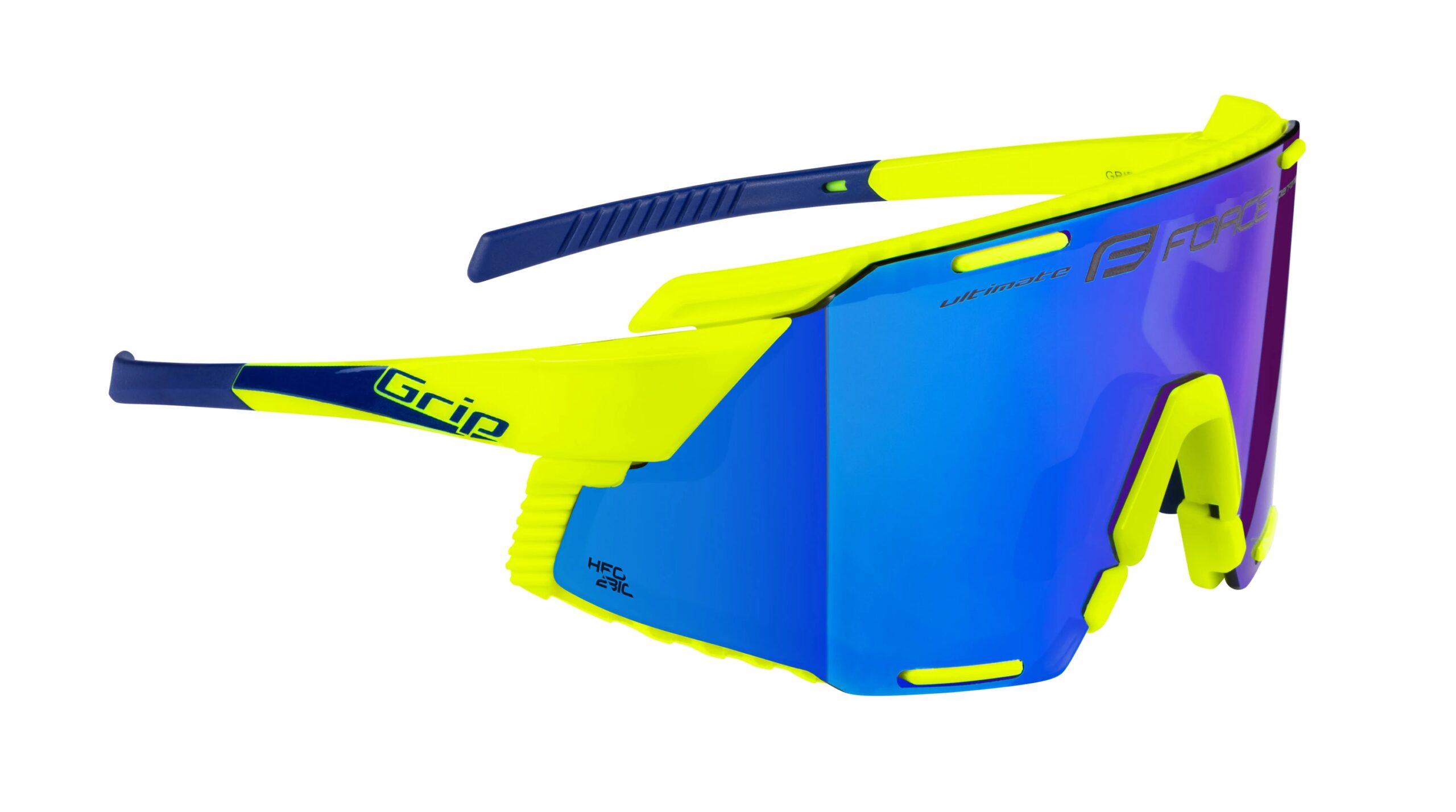 brýle FORCE GRIP fluo, modré revo sklo - Obrázek 2
