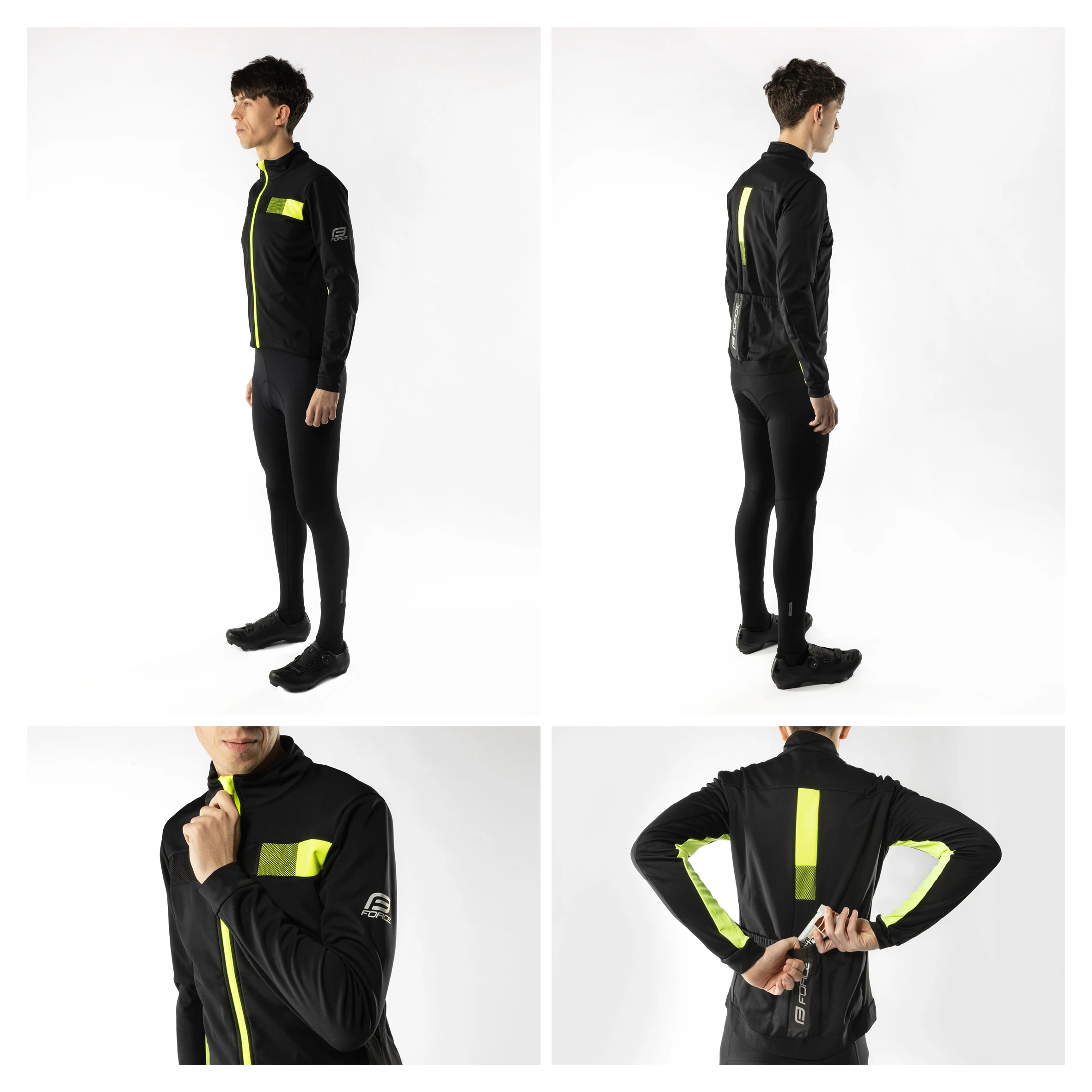bunda F FROST softshell zimní, černo-fluo XXL - Obrázek 3