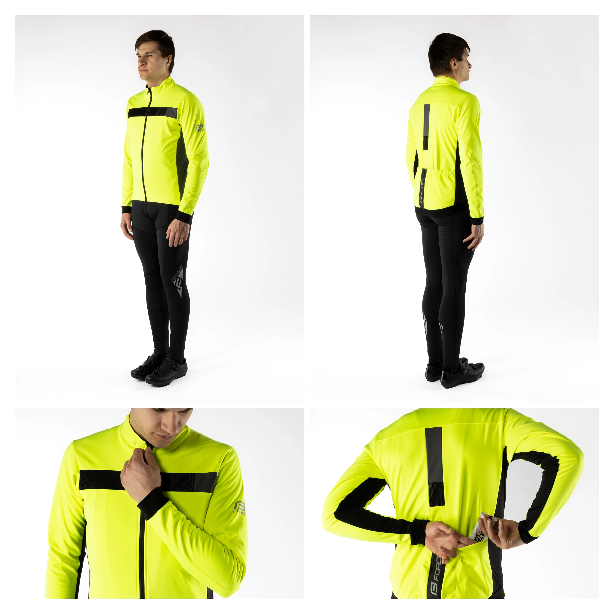 bunda F FROST softshell zimní, fluo-černá M - Obrázek 3