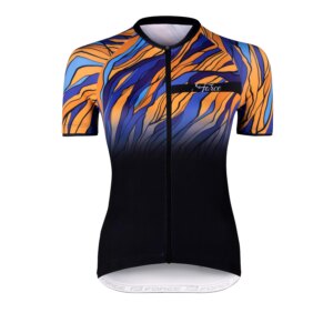 dres F LIFE UNI kr. rukáv, črn-modro-oranžový S
