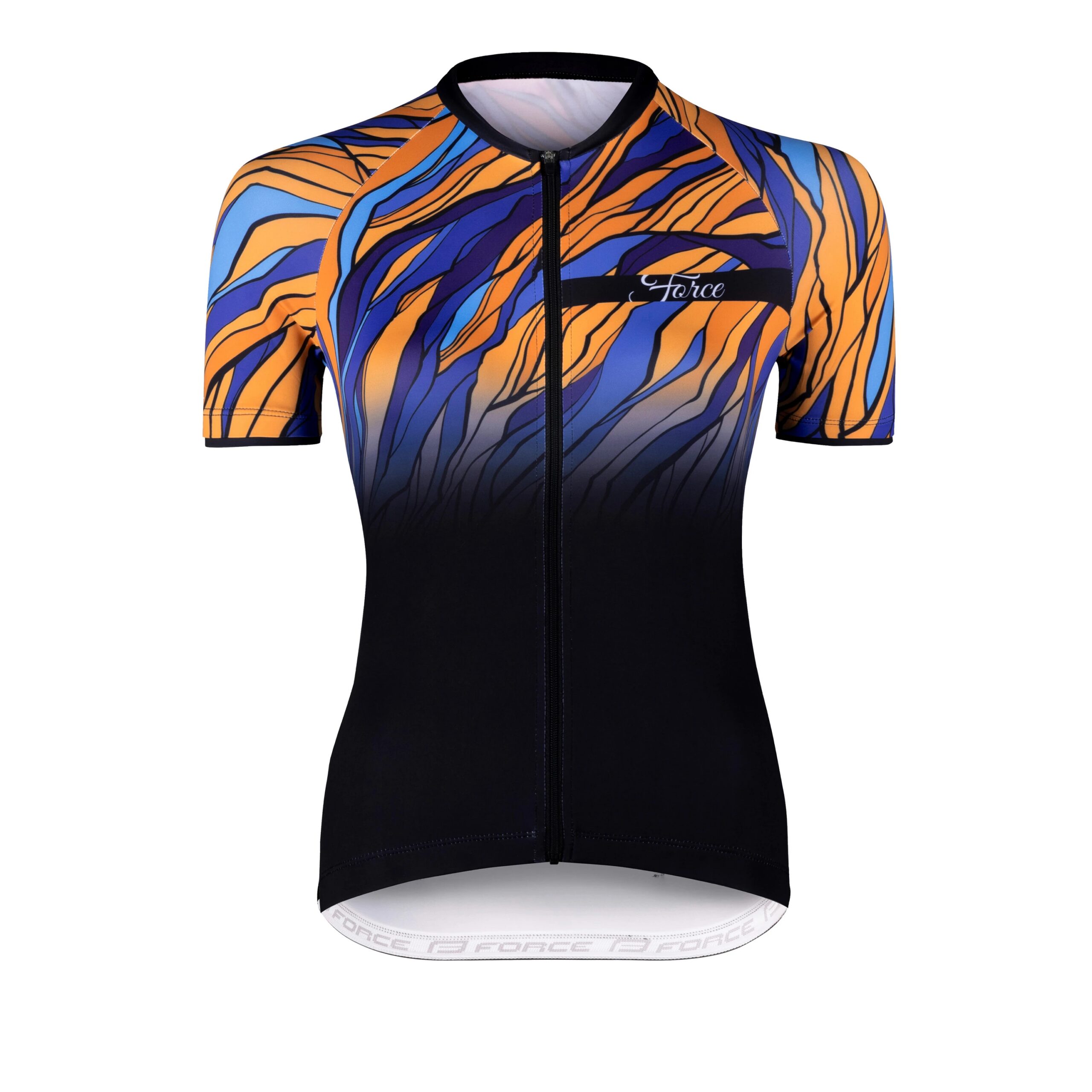 dres F LIFE UNI kr. rukáv, črn-modro-oranžový S