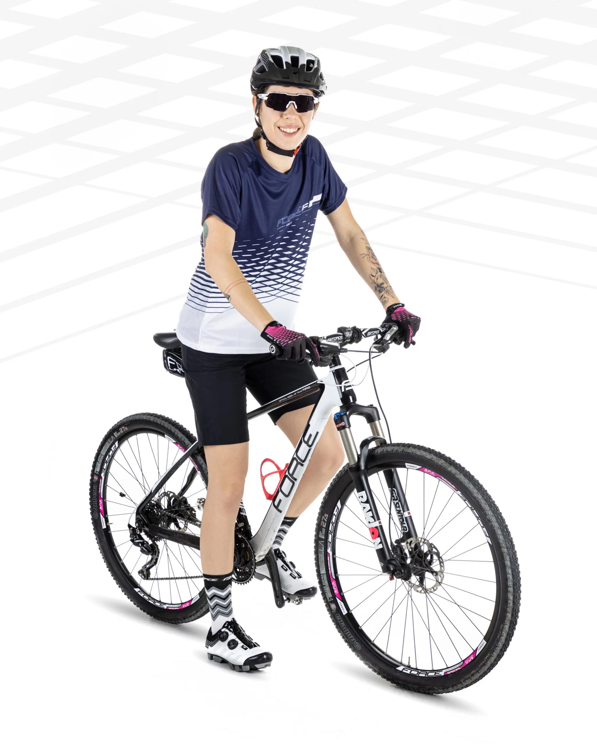 dres F MTB ANGLE LADY kr. rukáv, bílo-modrý - Obrázek 3