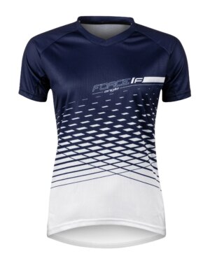 dres F MTB ANGLE LADY kr. rukáv, bílo-modrý XS