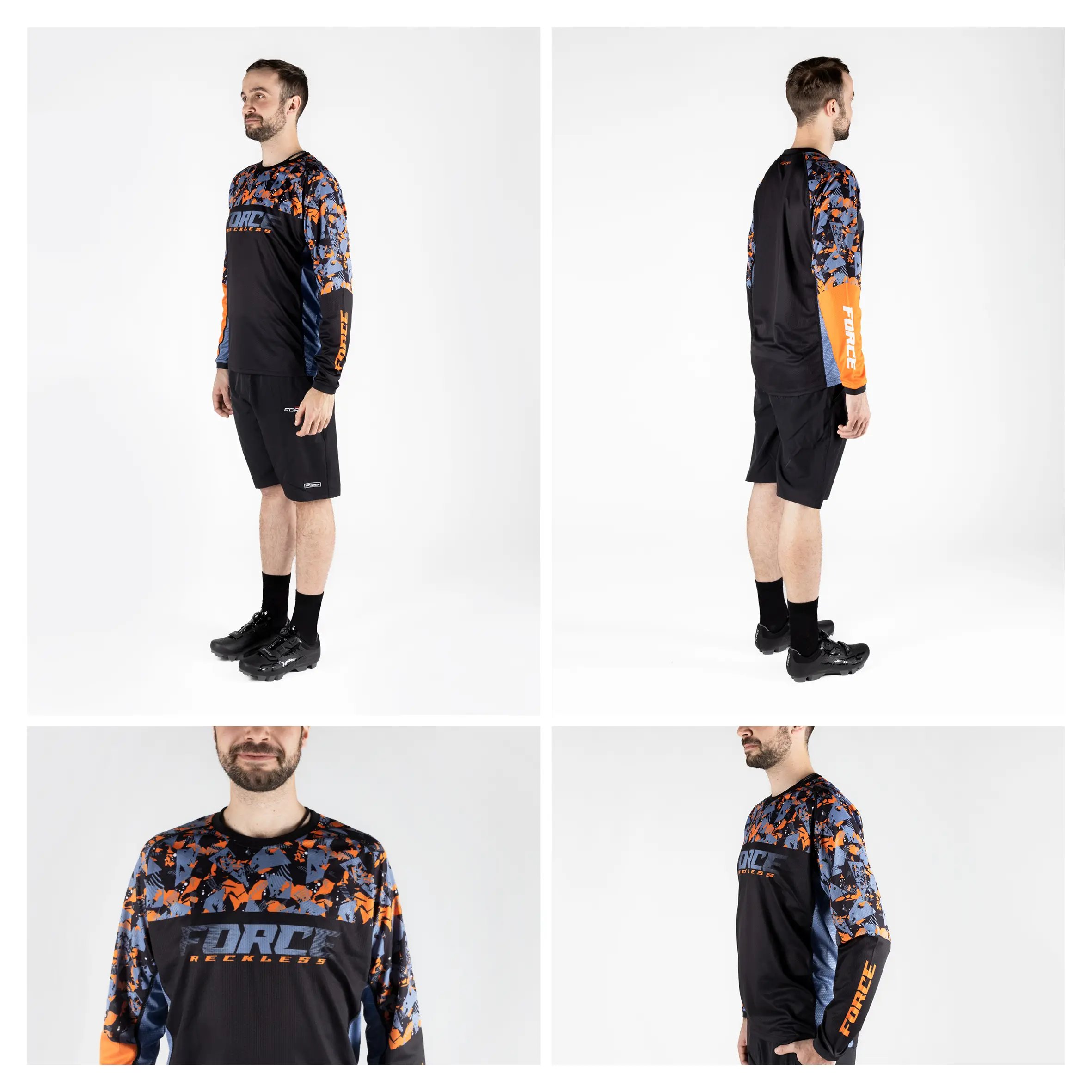 dres F RECKLESS dl. rukáv, černo-oranžový - Obrázek 3