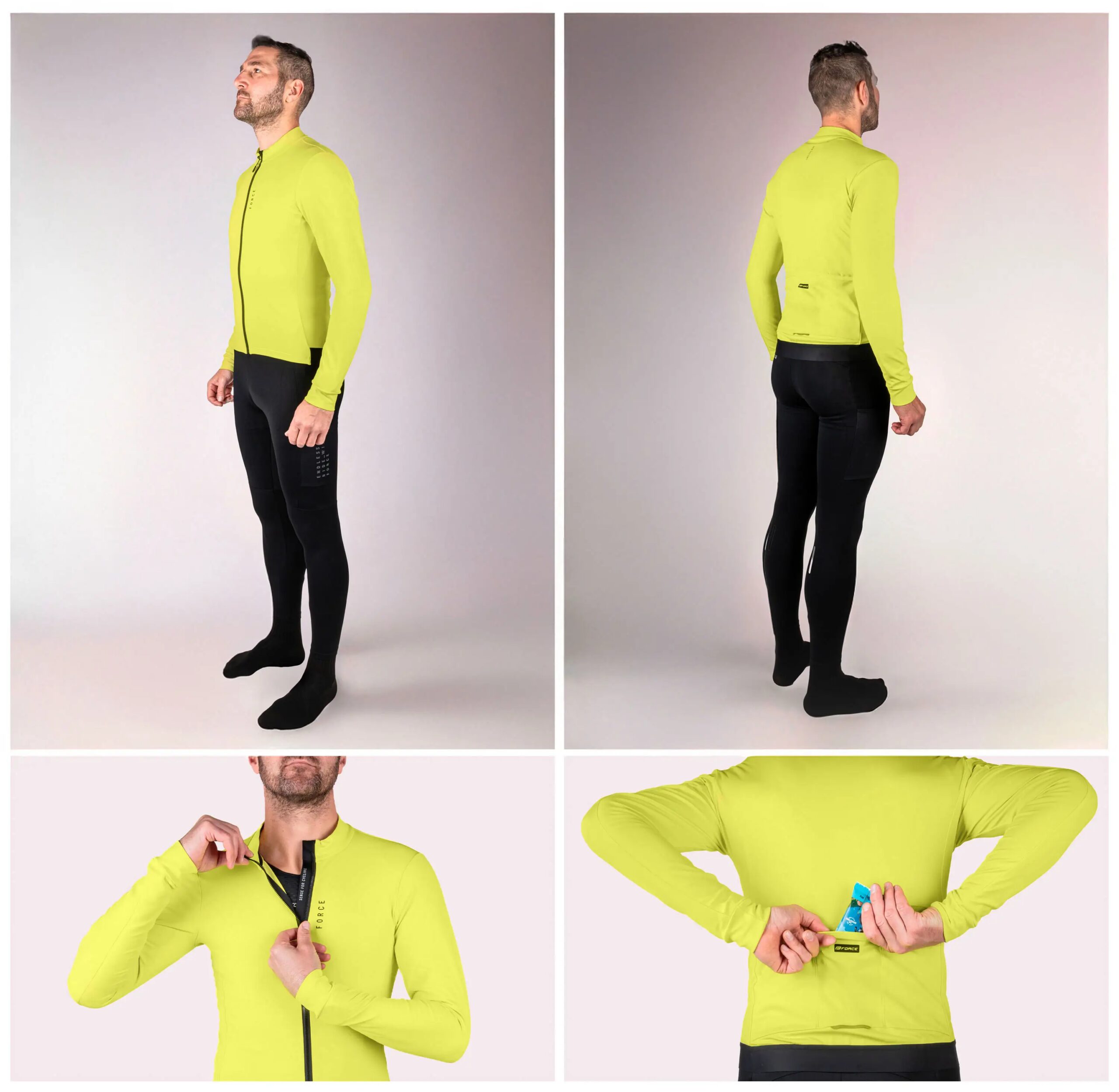 dres FORCE ENDLESS dlouhý rukáv, fluo XS - Obrázek 3