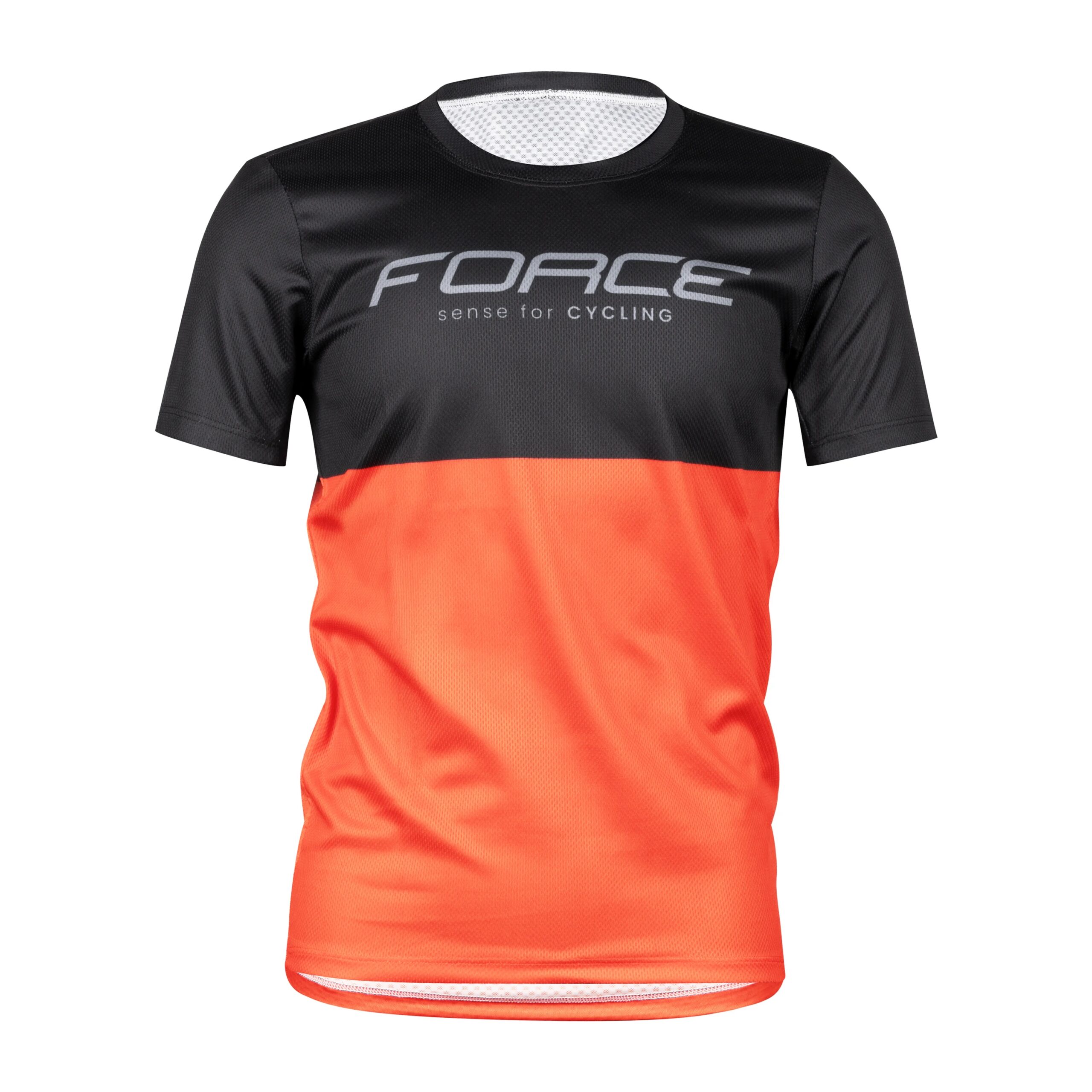 dres FORCE KID MTB CHEERY, černo-oranžový 141-153