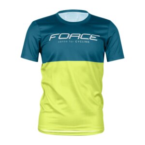dres FORCE KID MTB CHEERY, modro-limetkový 141-153