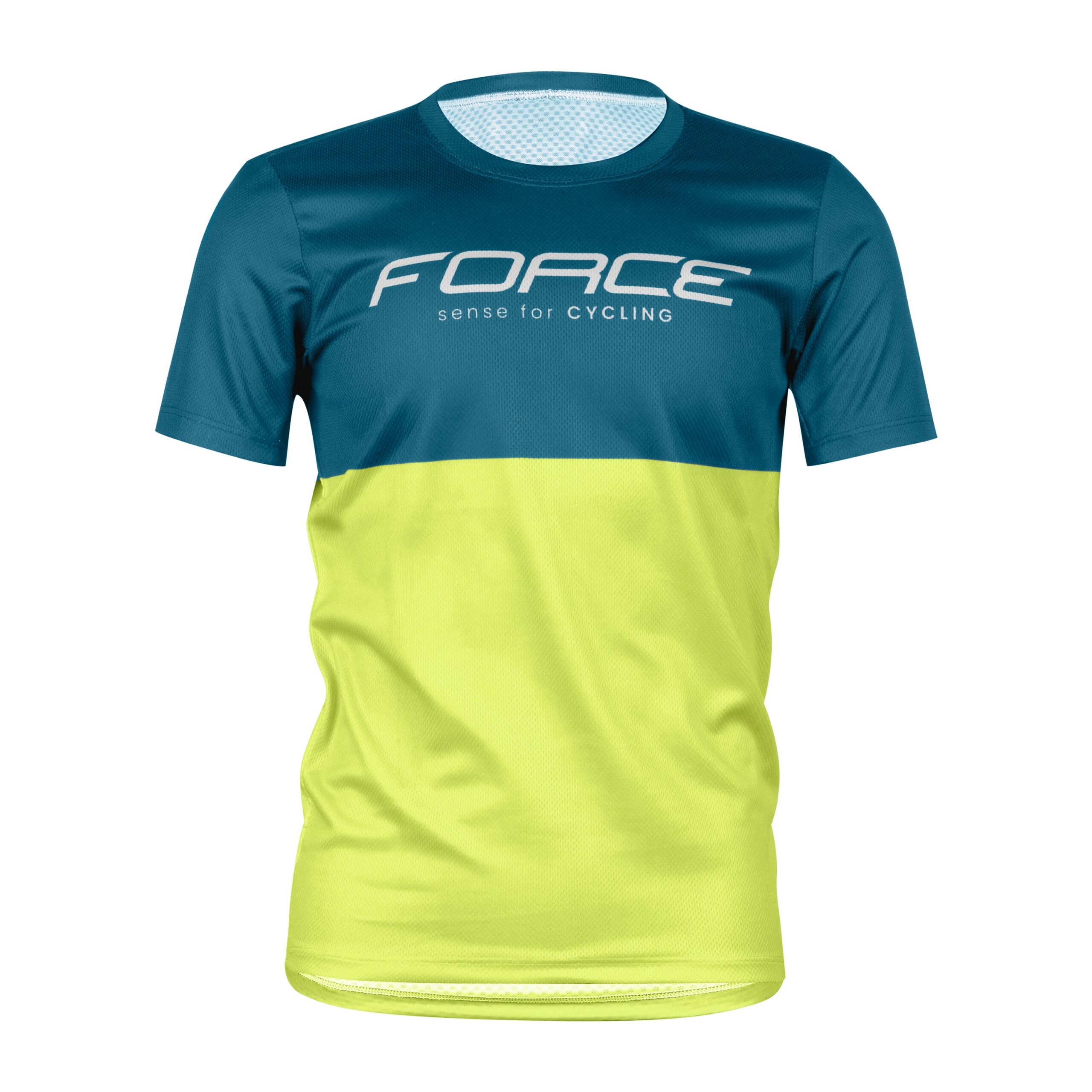 dres FORCE KID MTB CHEERY, modro-limetkový