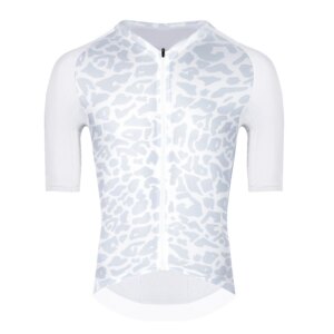 dres FORCE LEOPARD kr. rukáv, bílo-šedý XL