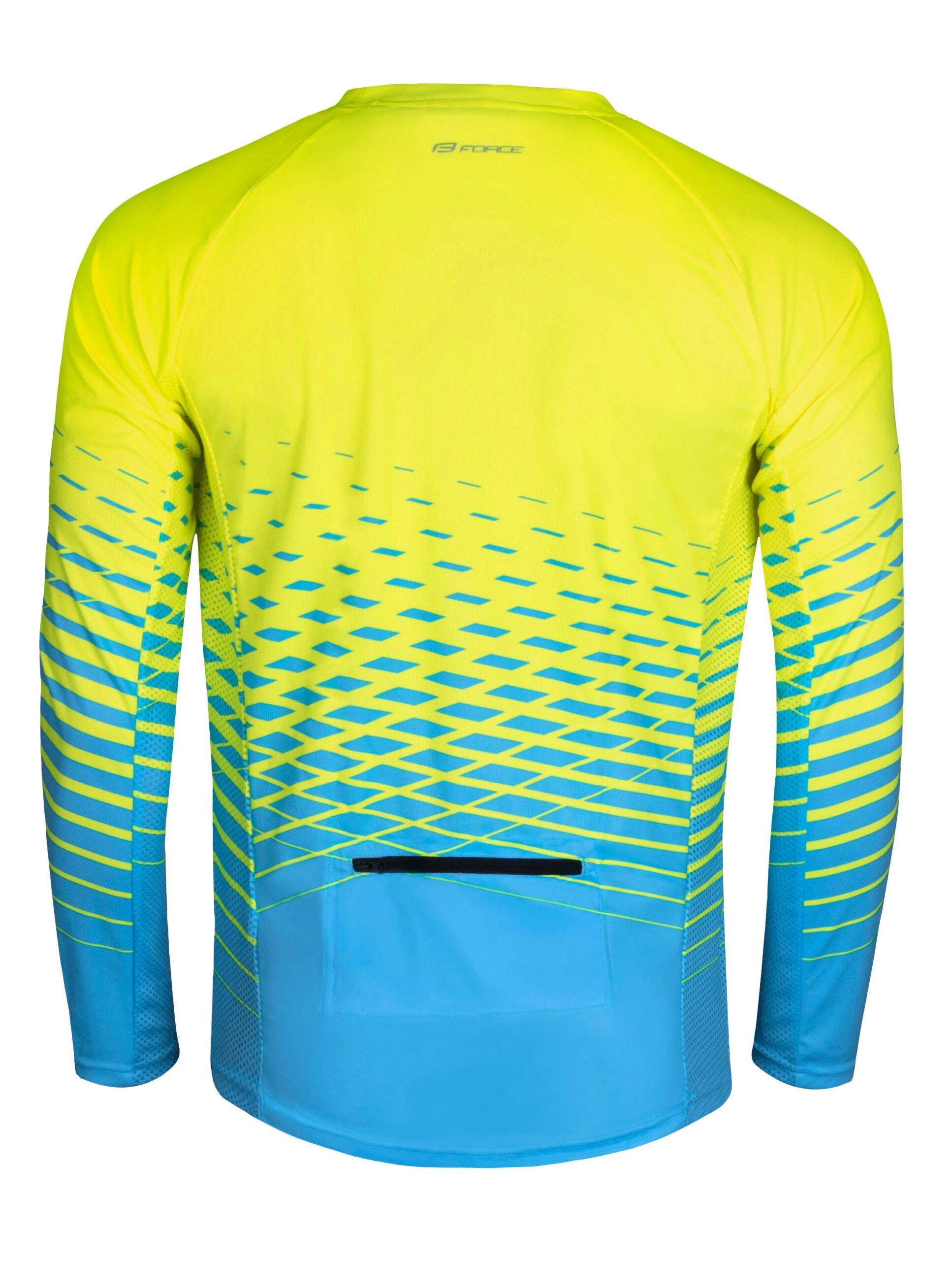 dres FORCE MTB ANGLE dlouhý rukáv, fluo-modrý - Obrázek 2