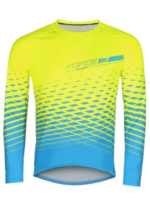 dres FORCE MTB ANGLE dlouhý rukáv, fluo-modrý M