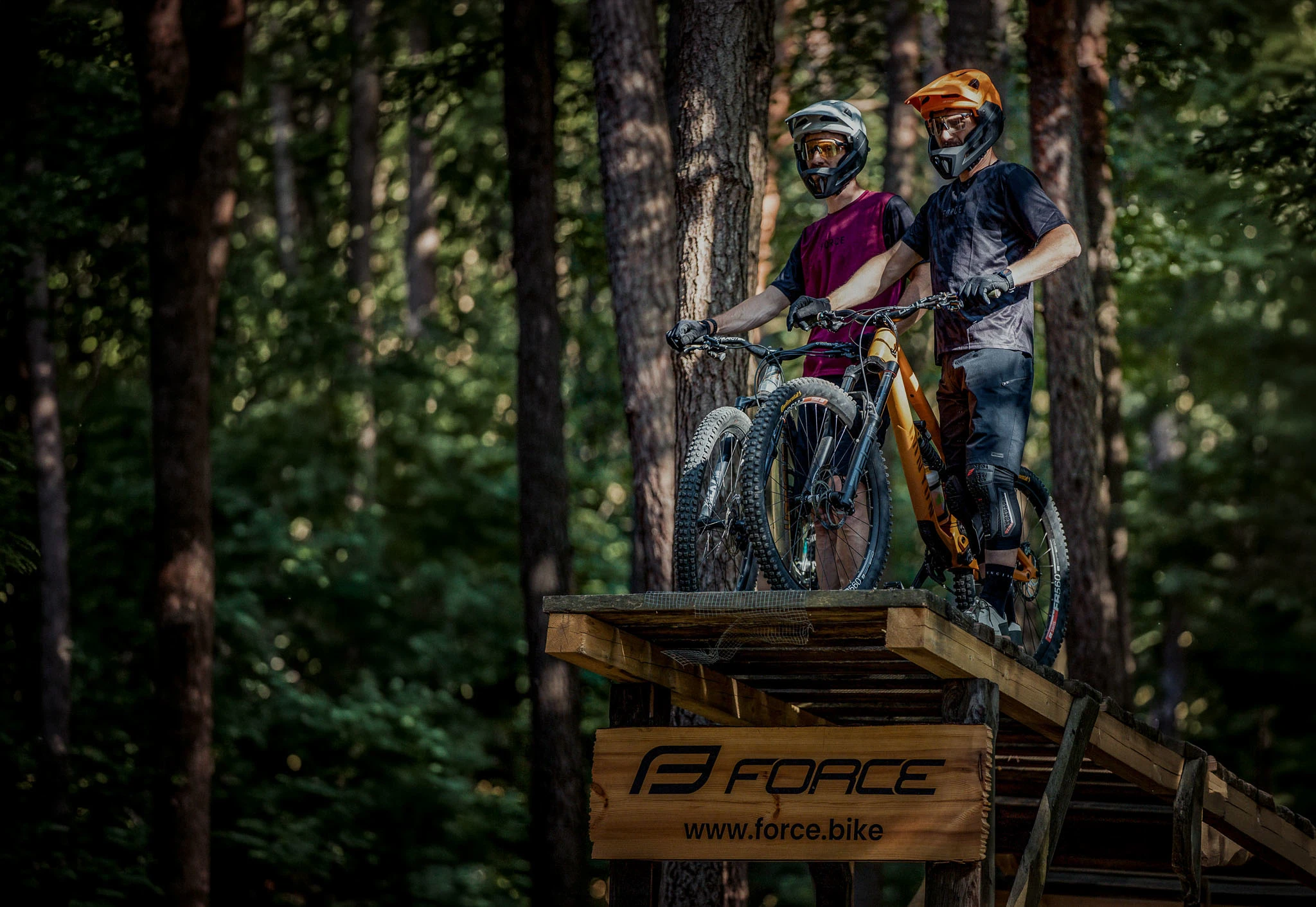 dres FORCE MTB RULES kr. rukáv, bordó M - Obrázek 5