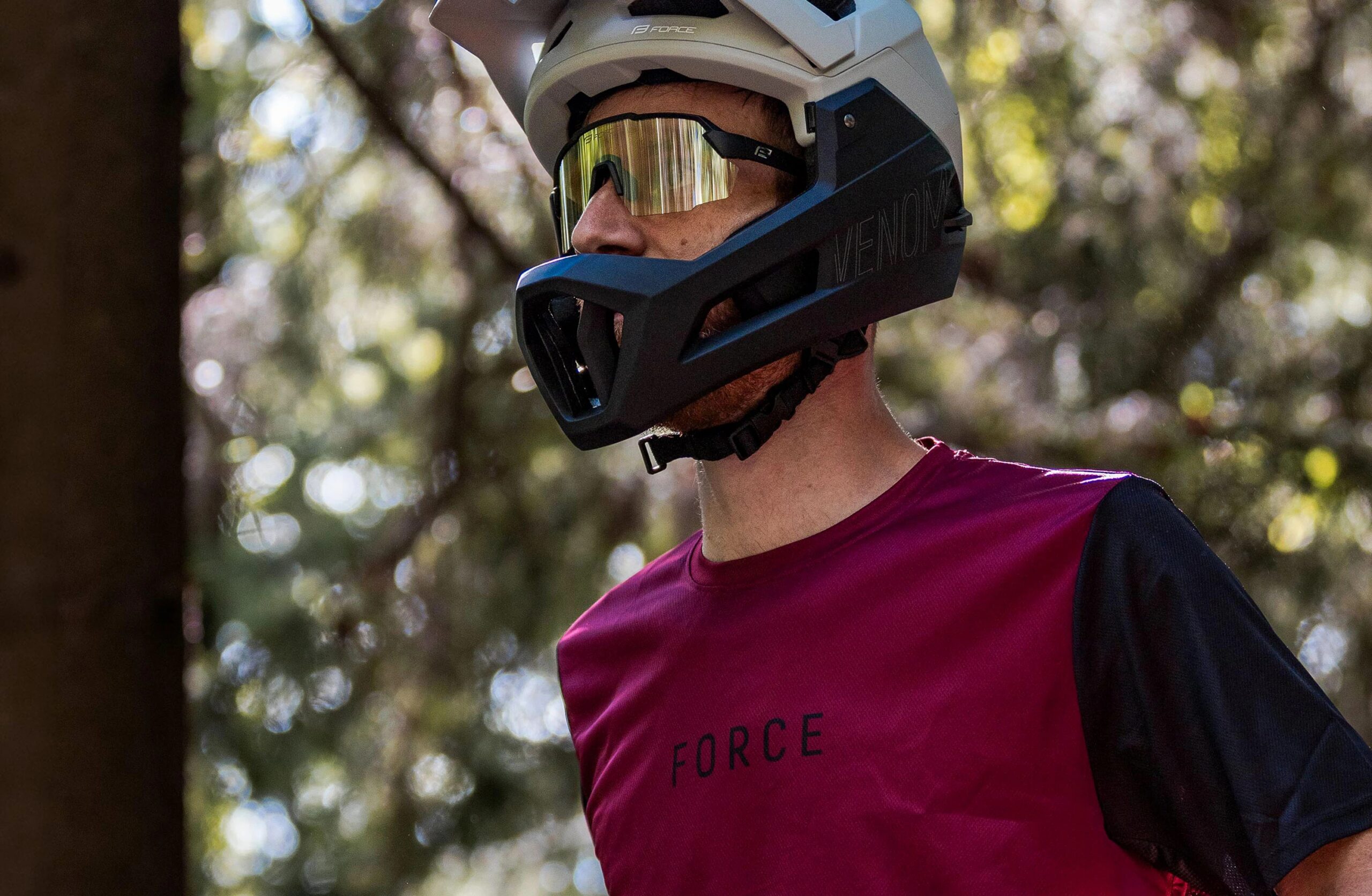 dres FORCE MTB RULES kr. rukáv, bordó XL - Obrázek 4