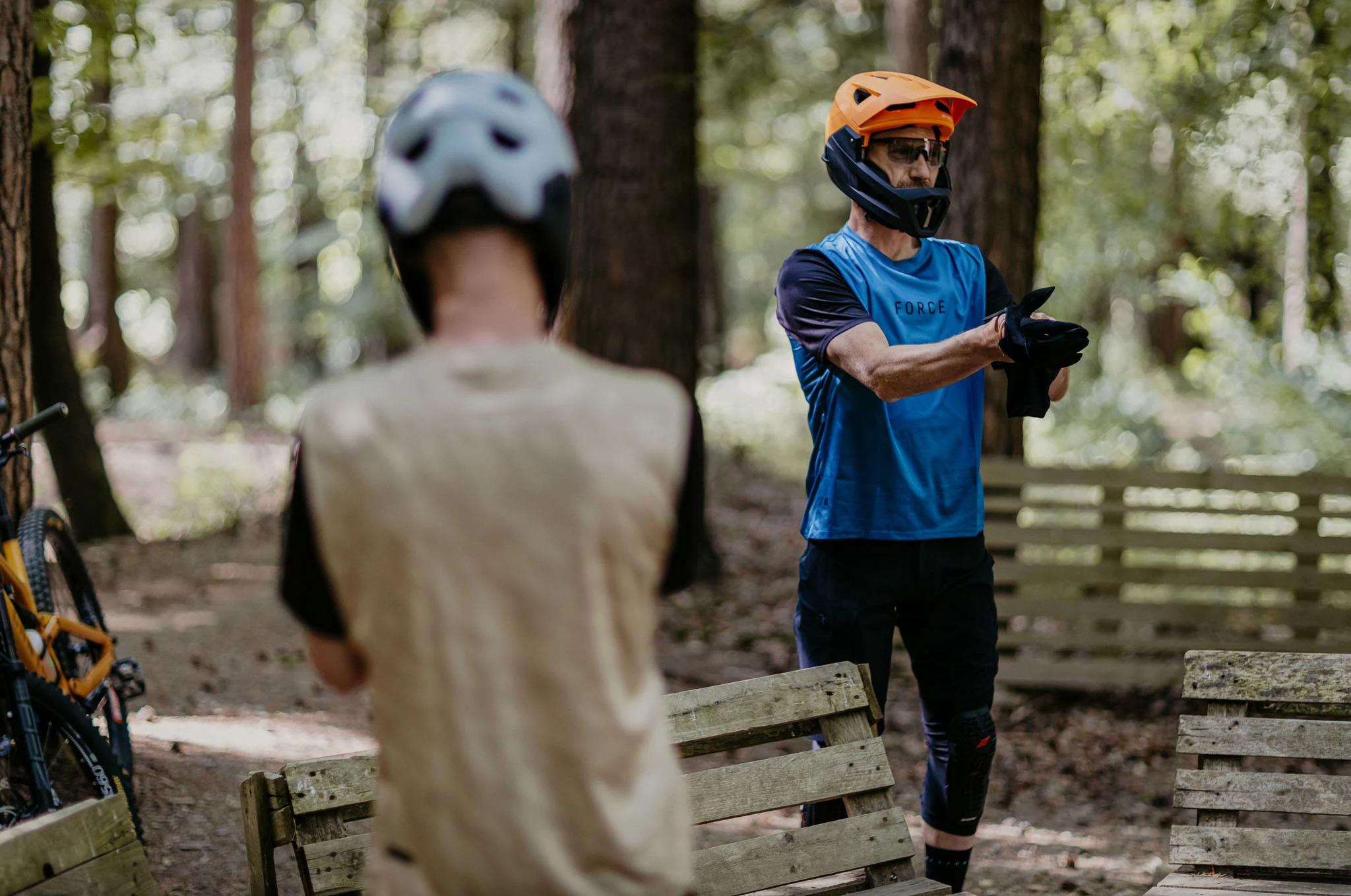 dres FORCE MTB RULES kr. rukáv, modrý - Obrázek 4
