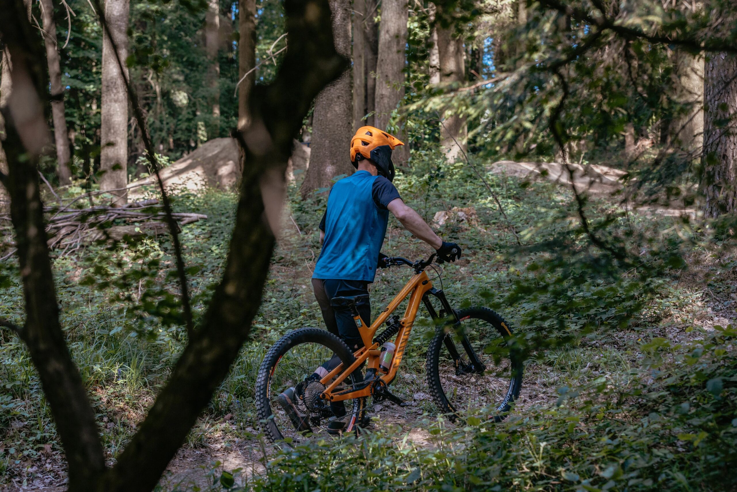 dres FORCE MTB RULES kr. rukáv, modrý XL - Obrázek 5
