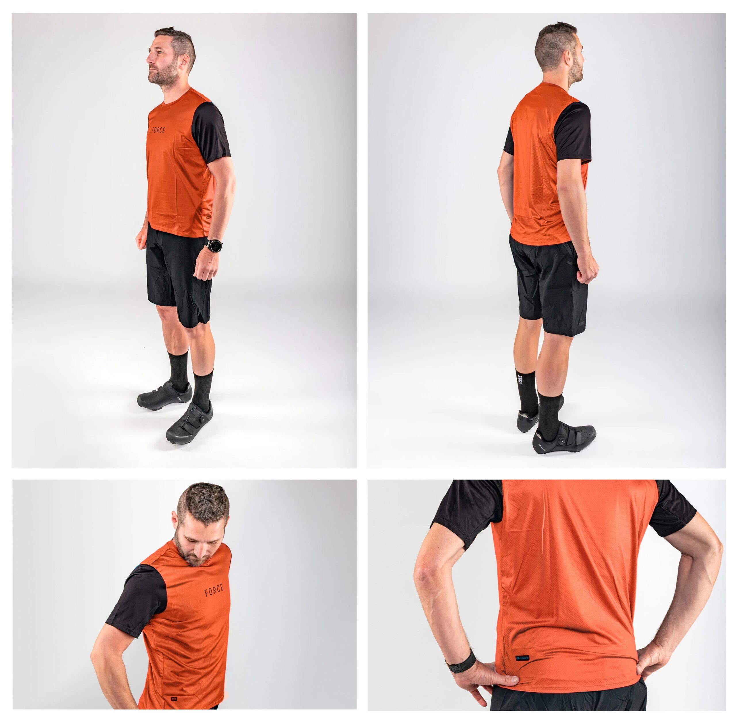 dres FORCE MTB RULES kr. rukáv, oranžový XXL - Obrázek 3