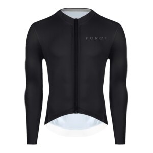 dres FORCE PLAIN dlouhý rukáv, černý XXL