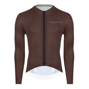 dres FORCE PLAIN dlouhý rukáv, hnědý XXL
