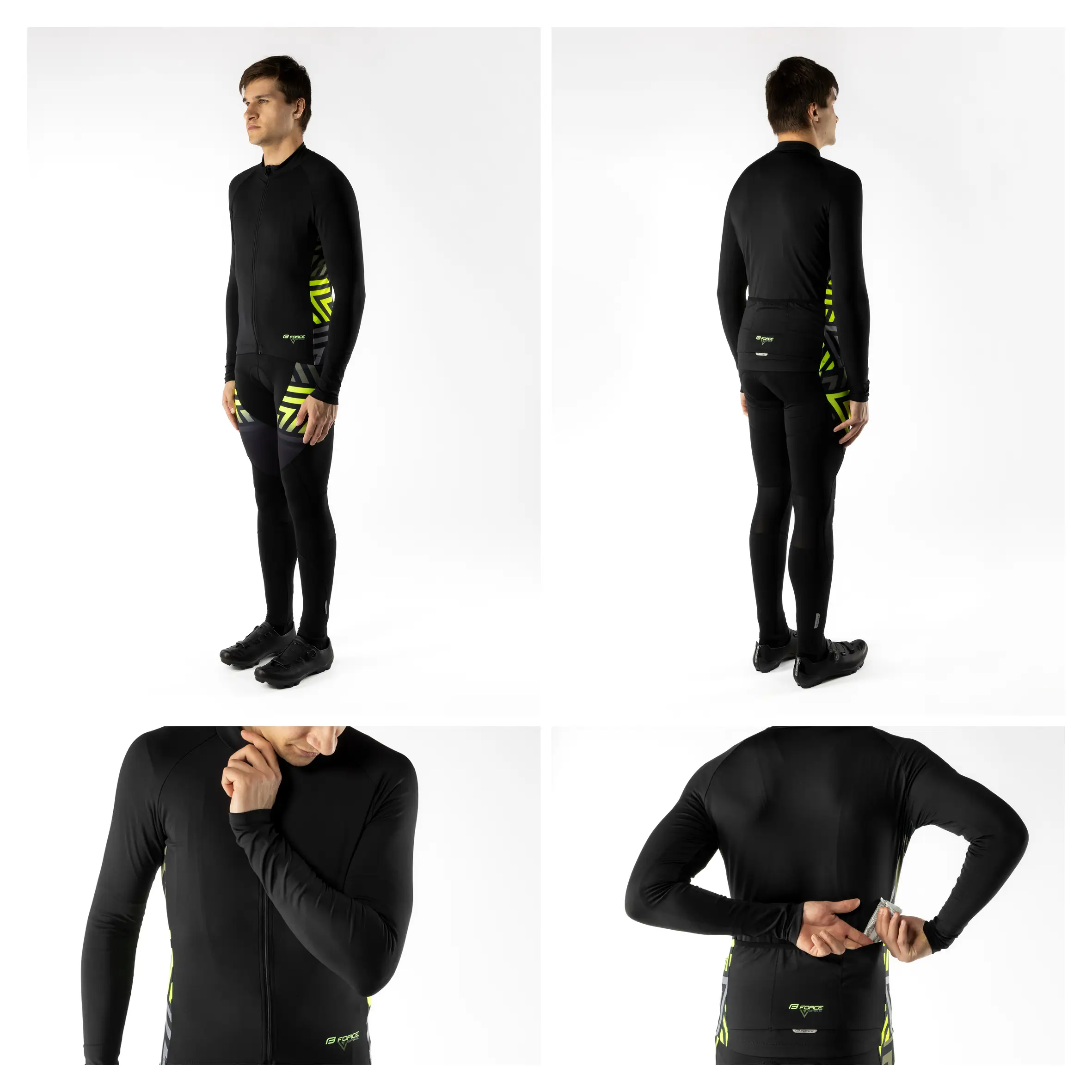 dres FORCE SPIKE dlouhý rukáv, černo-fluo L - Obrázek 3