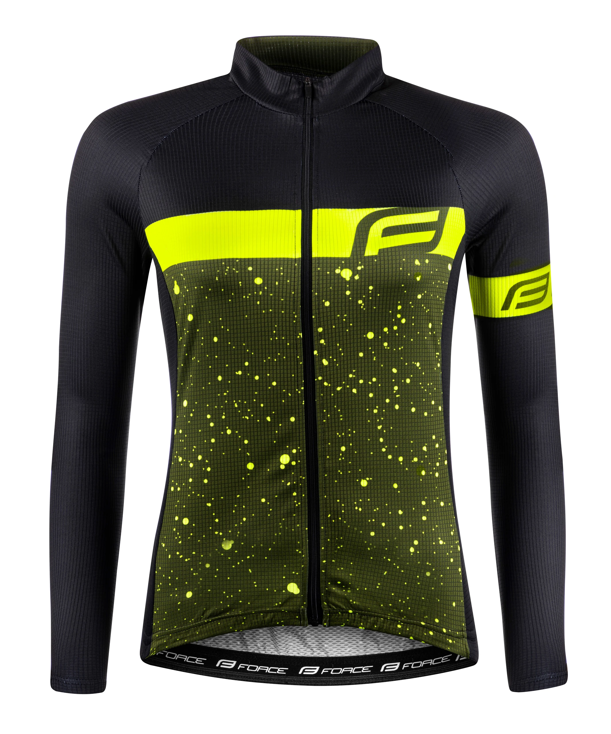 dres FORCE SPRAY LADY dlouhý rukáv, army-fluo