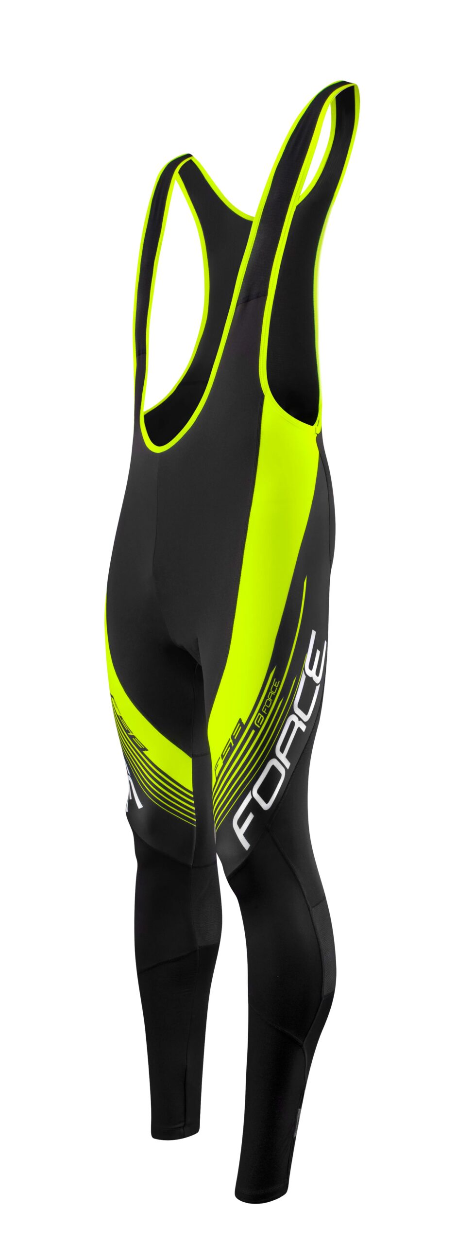 kalhoty FORCE F58 se šráky bez vložky, črn-fluo S - Obrázek 3