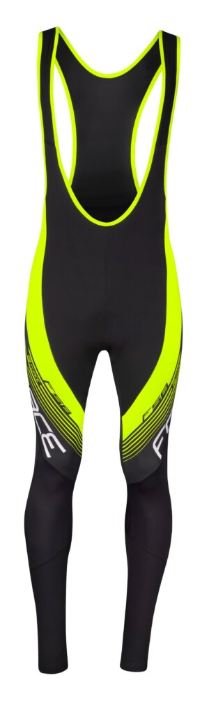 kalhoty FORCE F58 se šráky bez vložky, črn-fluo S
