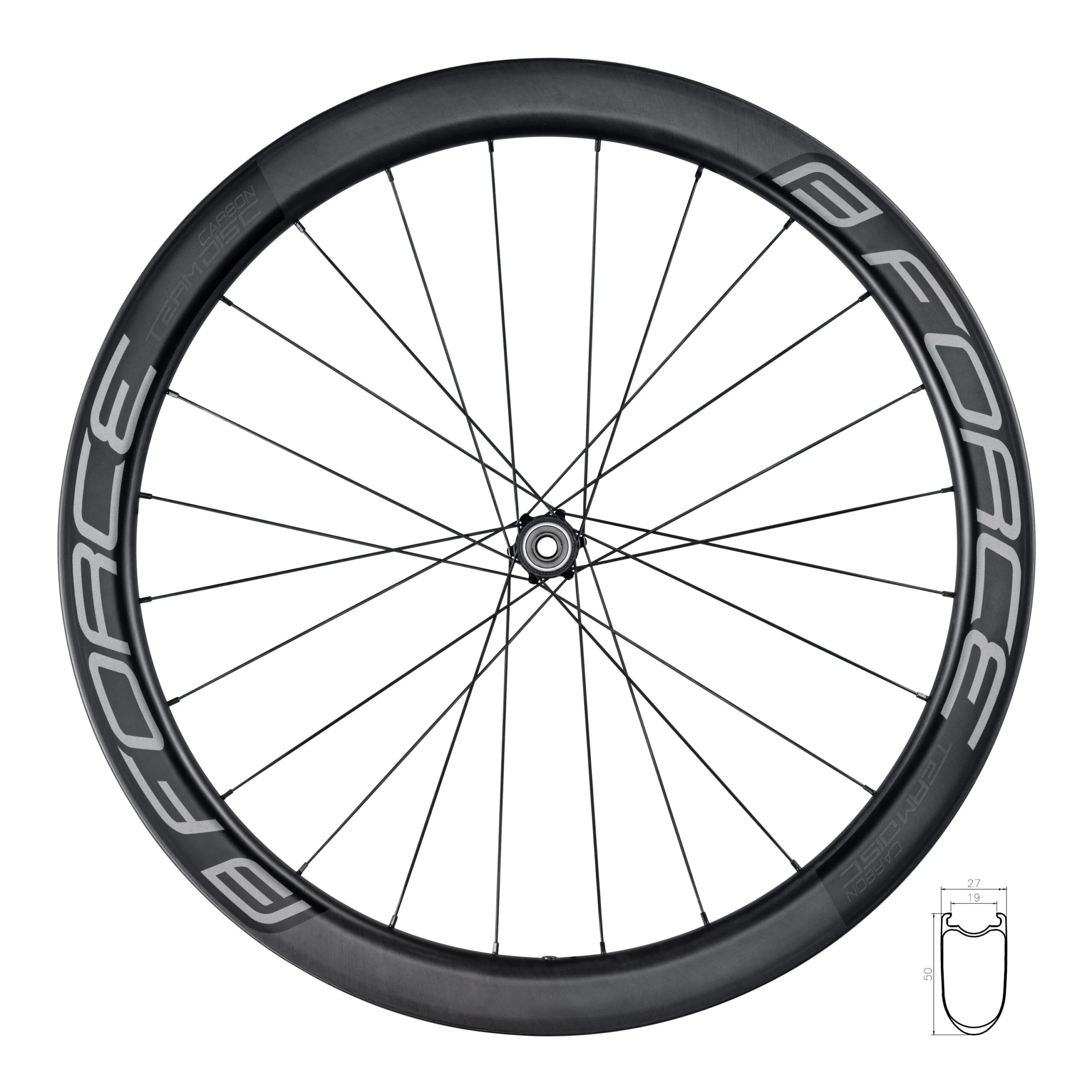 kolo zad.siln. F TEAM SP KARBON DISC XDR 50 plášť