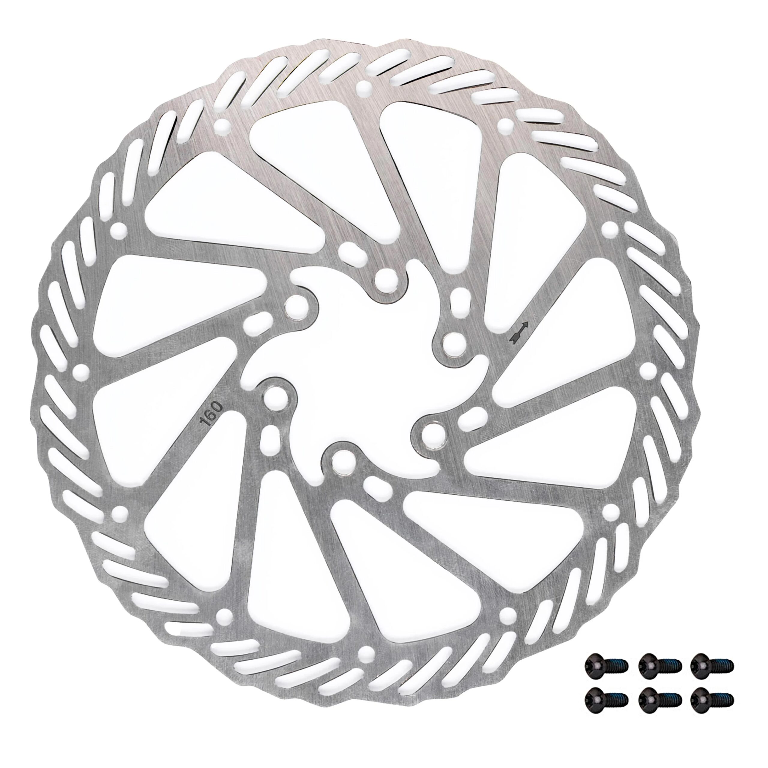 kotouč brzdový FORCE-7 160 mm, 6 děr, stříbrný