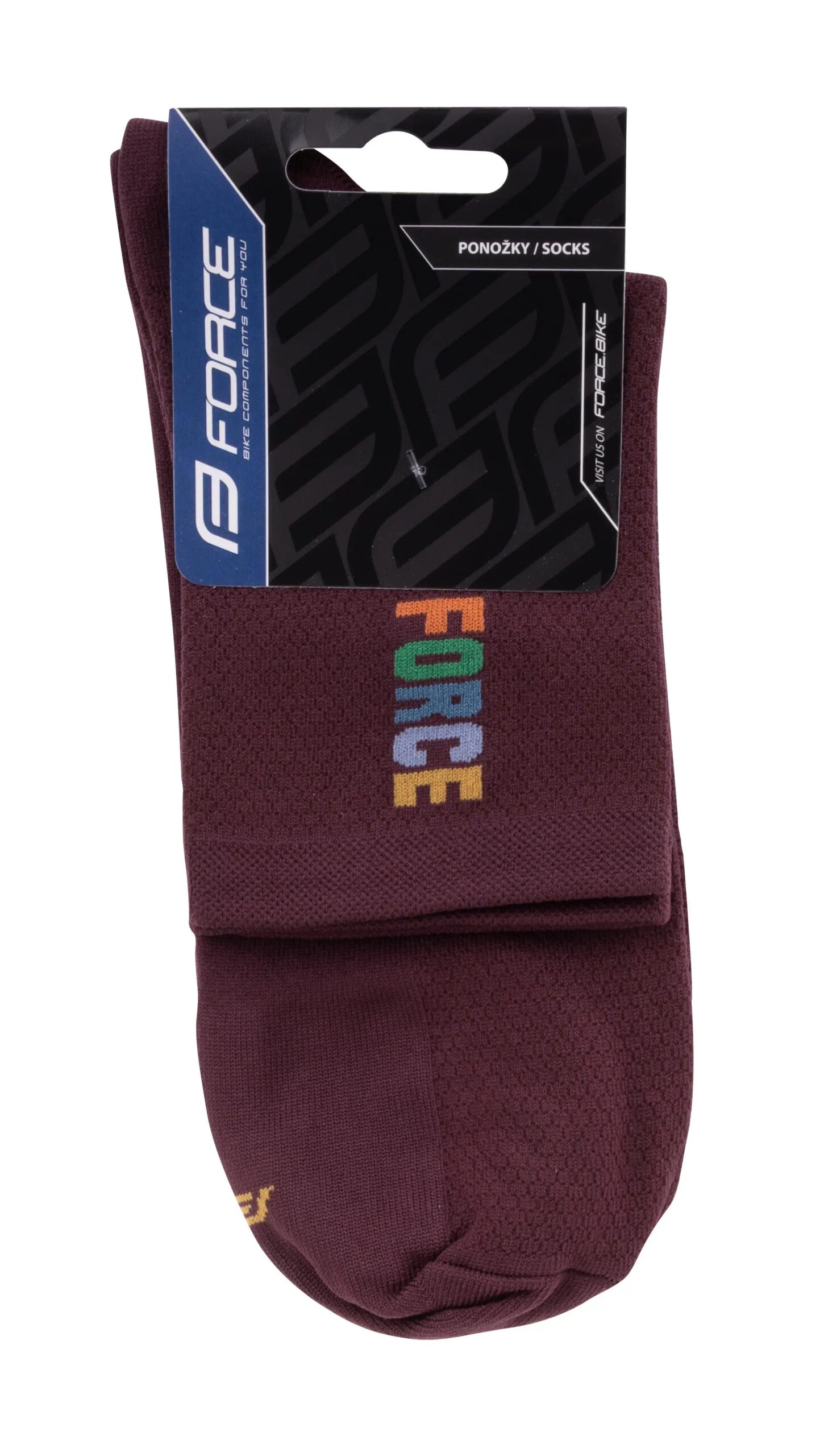 ponožky FORCE COLOUR krátké, vínové - Obrázek 2