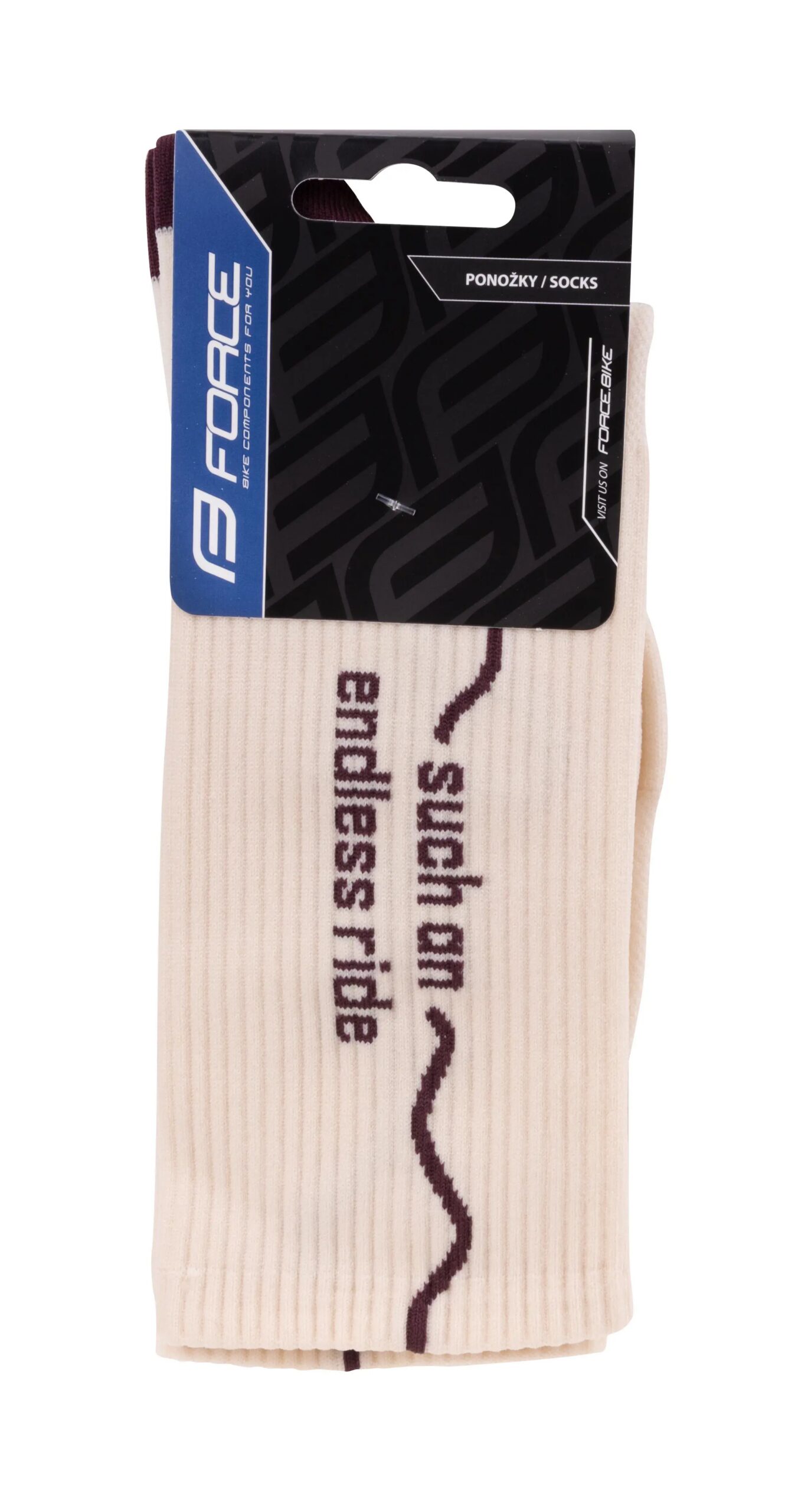 ponožky FORCE ENDLESS, krémové L-XL/42-46 - Obrázek 3