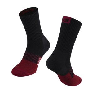 ponožky FORCE FLAKE termo, černo-bordo L-XL/42-47