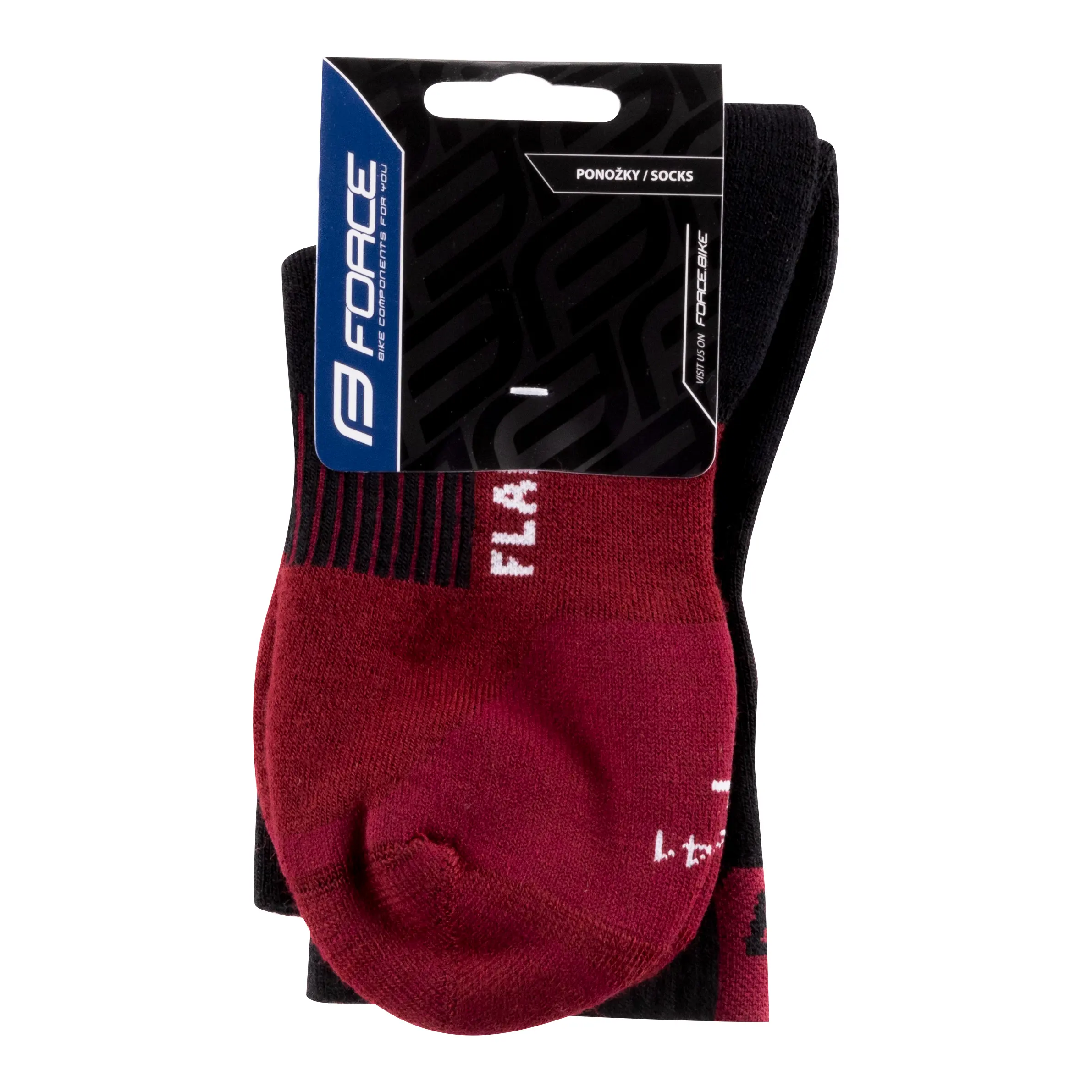 ponožky FORCE FLAKE termo, černo-bordo S-M/36-41 - Obrázek 3